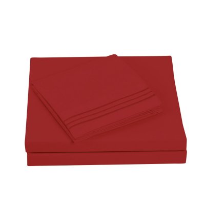 Textilia™ King Size 4 Piece Bedsheet Set - Burgundy